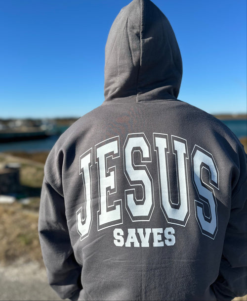 JESUS SAVES Hoodie (Charcoal)